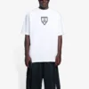 SS21 con stampa a motivi, colletto rotondo, da uomo, bianco 651795TKV779040