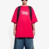 SS21 con stampa alfabetica, maniche corte, unisex, rosso 651795TKV816295