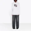 SS21 con stampa cartoon a motivi piccoli, unisex, bianco 578135TJVE69000