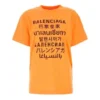SS21 con stampa di lettere, collo rotondo, arancione 612965TJVI37513