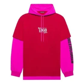 SS21 Felpa con cappuccio a maniche lunghe unisex rosa e rosso 657037TKV826295