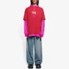 SS21 Felpa con cappuccio a maniche lunghe unisex rosa e rosso 657037TKV826295