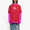 SS21 Felpa con cappuccio a maniche lunghe unisex rosa e rosso 657037TKV826295