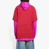 SS21 Felpa con cappuccio a maniche lunghe unisex rosa e rosso 657037TKV826295