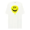 SS21 Maglietta bianca a maniche corte ampia con stampa faccina sorridente 641655TKVA18639
