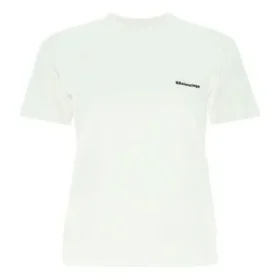 SS21 Maglietta con logo, girocollo e maniche corte, bianca 612964TJV879040