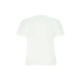 SS21 Maglietta con logo, girocollo e maniche corte, bianca 612964TJV879040