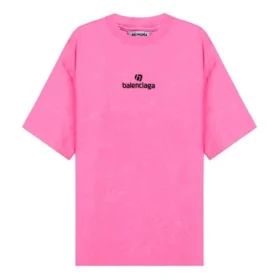 SS21 Maglietta con ricamo a girocollo rosa 641532TJVA95764