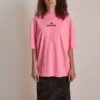SS21 Maglietta con ricamo a girocollo rosa 641532TJVA95764