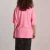 SS21 Maglietta con ricamo a girocollo rosa 641532TJVA95764