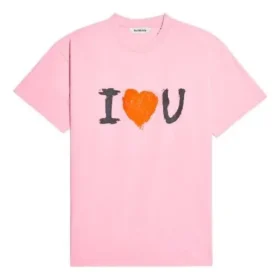 SS21 Maglietta unisex a maniche corte con stampa a motivi alfabetici, rosa 612965TJVL51401