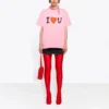 SS21 Maglietta unisex a maniche corte con stampa a motivi alfabetici, rosa 612965TJVL51401
