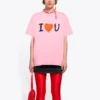 SS21 Maglietta unisex a maniche corte con stampa a motivi alfabetici, rosa 612965TJVL51401