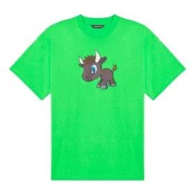 SS21 Maglietta unisex a maniche corte con stampa cartoon a motivi piccoli, verde 612966TJVM93302