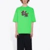 SS21 Maglietta unisex a maniche corte con stampa cartoon a motivi piccoli, verde 612966TJVM93302