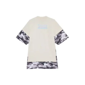 SS21 Retro a doppio strato a maniche corte, bianco 641584TJVI19013