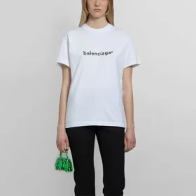 SS21 T-shirt casual con stampa logo alfabetico, taglia L, maniche corte, bianco 612965TIV549040