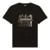Stampa ritratto della band, logo, stile retrò, maniche corte, unisex, nero 612965TIVA11000