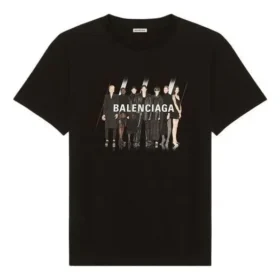 Stampa ritratto della band, logo, stile retrò, maniche corte, unisex, nero 612965TIVA11000