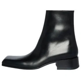Stivali a punta quadrata “Pelle nera” 678108WBC301000