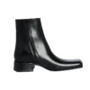 Stivali a punta quadrata “Pelle nera” 678108WBC301000