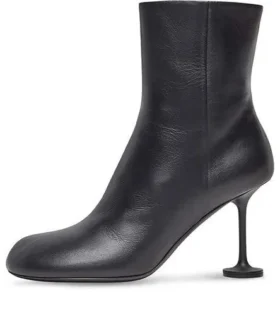 Stivali da donna da 90 mm “Pelle nera” 701937WBCR01000