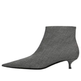 Stivali in lana a quadri con punta affusolata “Grey” 579218W1SR01214
