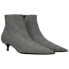 Stivali in lana a quadri con punta affusolata “Grey” 579218W1SR01214