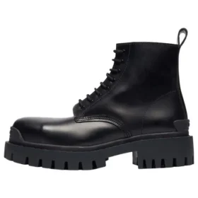 Stivali Martin Mid con lacci in pelle di vacchetta “Nero” 589338WA9601000