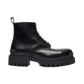 Stivali Martin Mid con lacci in pelle di vacchetta “Nero” 589338WA9601000