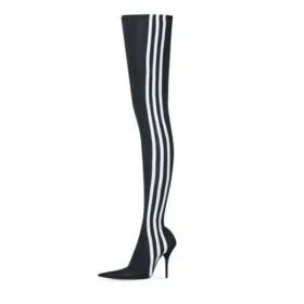 Stivali sopra il ginocchio Balenciaga x adidas Knife “Black White” 724074W2ES11090