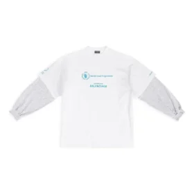 T-shirt a maniche doppie Balenciaga x WFP “White” 698089TMVL29086