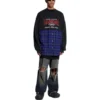 T-shirt a maniche lunghe con toppa BB Authentic “Black Blue” 698227TMM085212