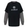 T-shirt a maniche lunghe con toppe BB Be Different “Black Grey” 720407TNVV31070