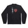 T-shirt a maniche lunghe “I Love” vestibilità media “Black” 744449TOVH39034