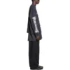 T-shirt a maniche lunghe in tessuto metallizzato “Black White” 699191TPVO31569