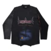 T-shirt a maniche lunghe Paris Moon Upside Down Oversized “Black Faded” 698155TOVT31055