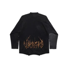 T-shirt a maniche lunghe Paris Moon Upside Down Oversized “Black Faded” 698155TOVT31055
