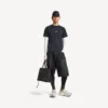 T-shirt a maniche lunghe techwear da uomo in blu navy/bianco T-shirt a maniche lunghe techwear da uomo in blu navy/bianco