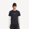 T-shirt a maniche lunghe techwear da uomo in blu navy/bianco T-shirt a maniche lunghe techwear da uomo in blu navy/bianco