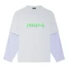 T-shirt a strati con logo Slime “Grigio” 671401TLVF11203