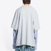 T-shirt a strati con logo Slime “Grigio” 671401TLVF11203