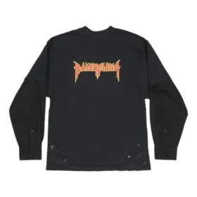T-shirt a strati in metallo “Black Faded” 698631TMV881055