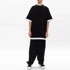 T-shirt a strati oversize “Black White” 644693TIVG61070