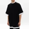 T-shirt a strati oversize “Black White” 644693TIVG61070
