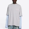 T-shirt a strati per Political Campaign “Grigio” 671401TKVJ11379