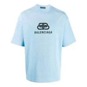 T-shirt a vestibilità regolare in maglia intrecciata “Light Blue” 578139TGV755840