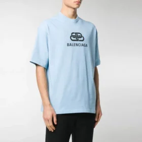 T-shirt a vestibilità regolare in maglia intrecciata “Light Blue” 578139TGV755840