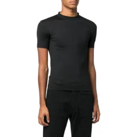 T-shirt aderente lucida e super attillata “Black” 720458TNVI21000