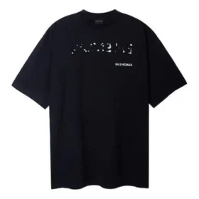 T-shirt Balenciaga disegnata a mano, vestibilità larga “Black” 641675TOVO51070
